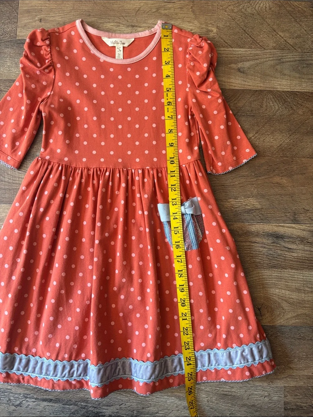 Matilda Jane Orange Blue Polka Dot Dress size 6